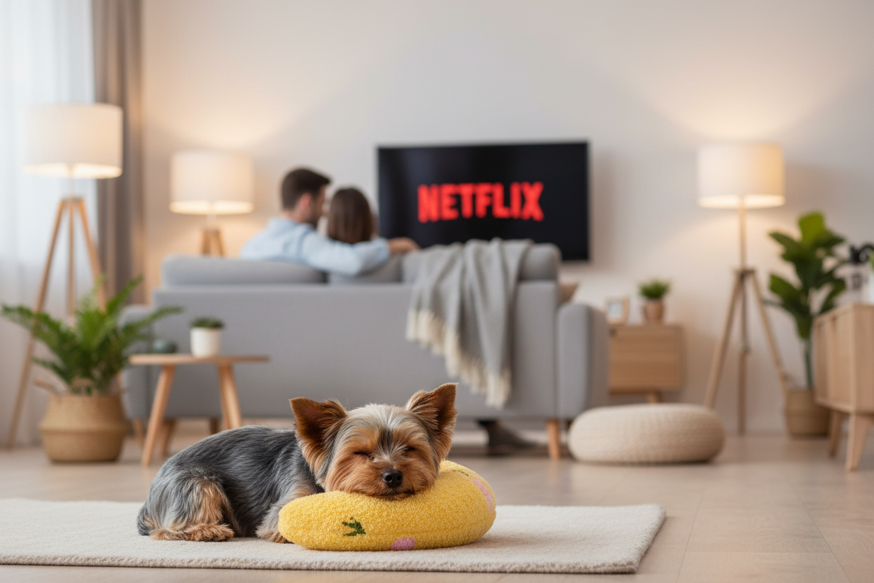 Yorkshire sur coussin lune jaune